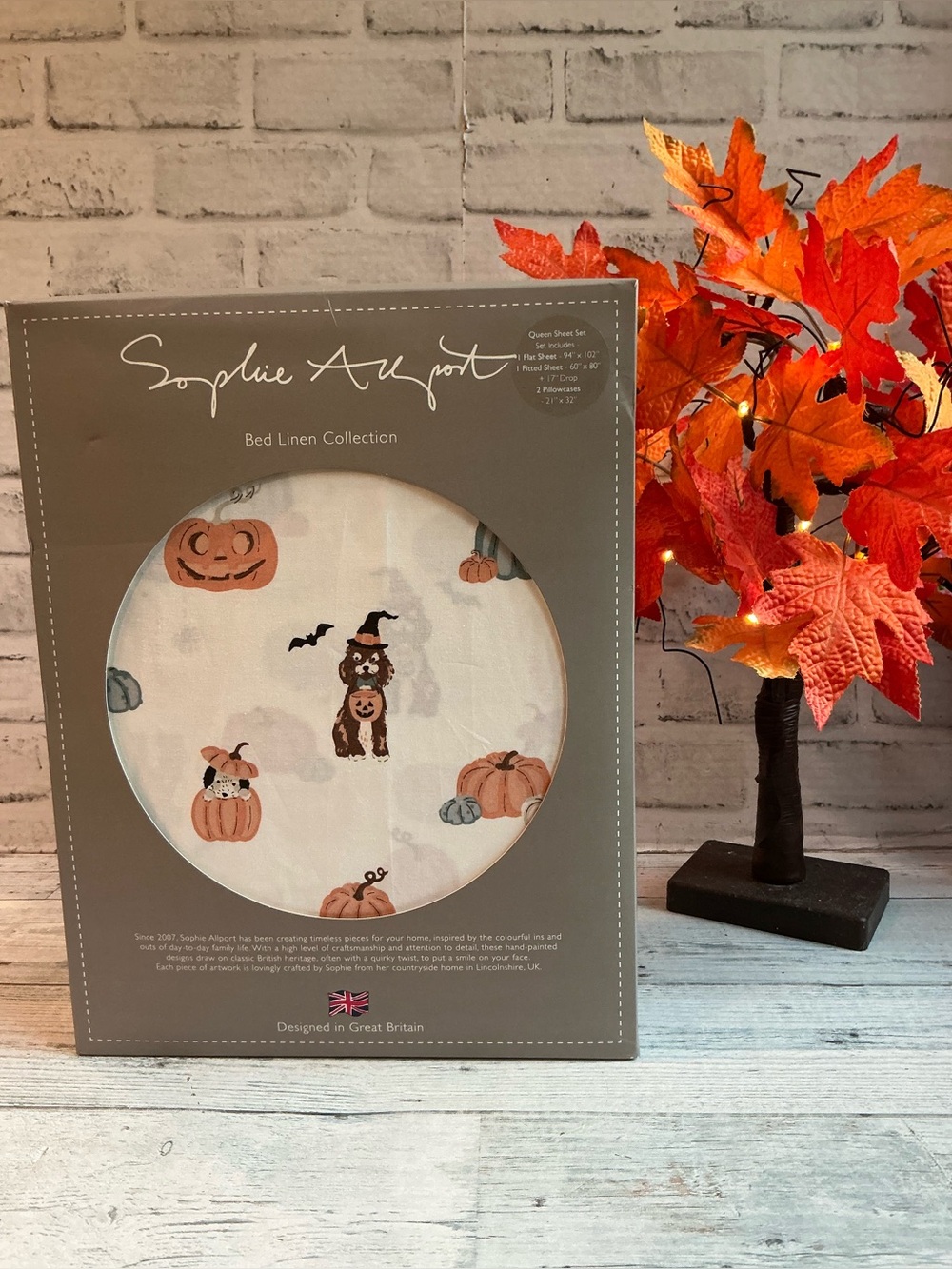 SOPHIE ALLPORT cotton paws and pumpkin sheet set
